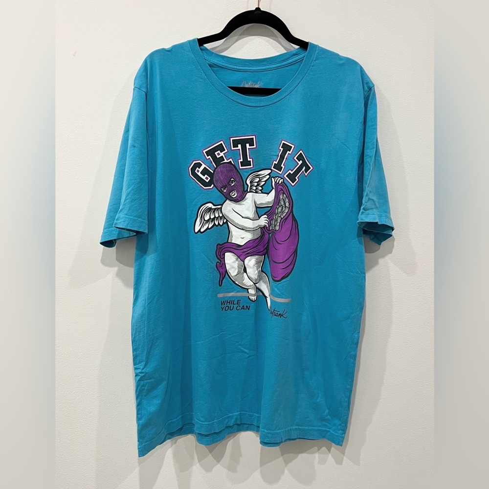 Outrank Brand Men's Teal Short Sleeve Logo Graphic Tee T-Shirt Size 2XL